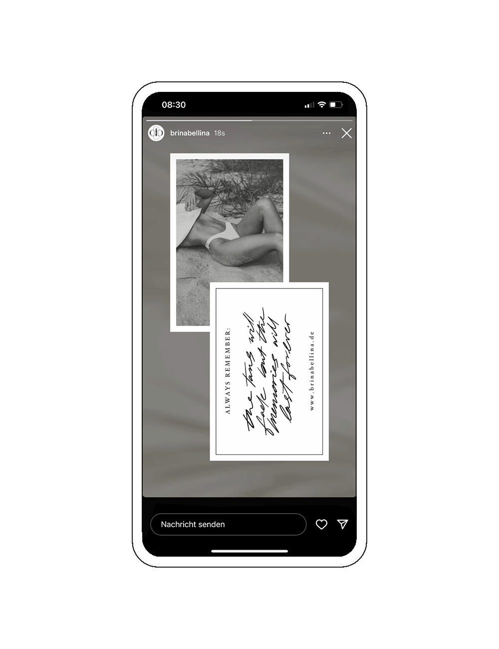 Gratis Instagram Story Template im Postkarten-Stil aus der 'Summer Magic' Instagram Story Sticker Kollektion.